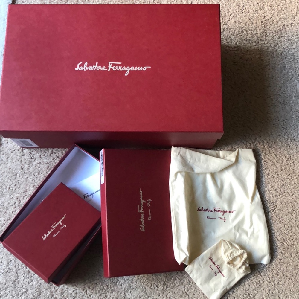 Ferragamo shoe box , 2 gift boxes and cases(SOLD)